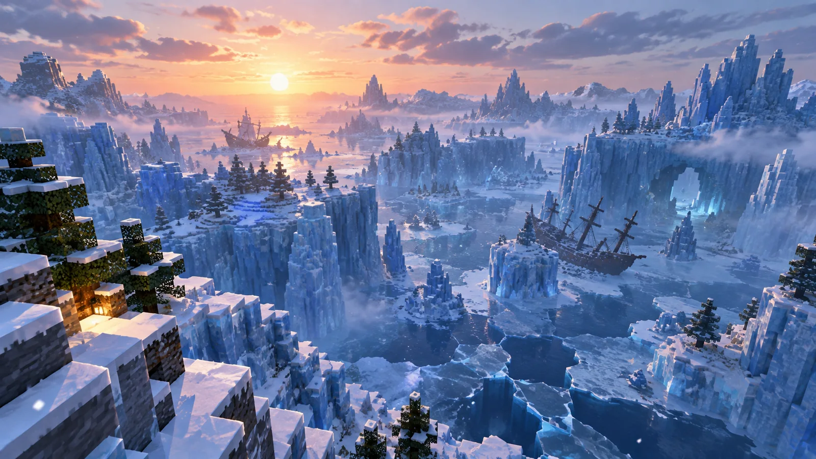 Aquamirae Mod Minecraft 1.21.1 frozen-ocean gameplay scene